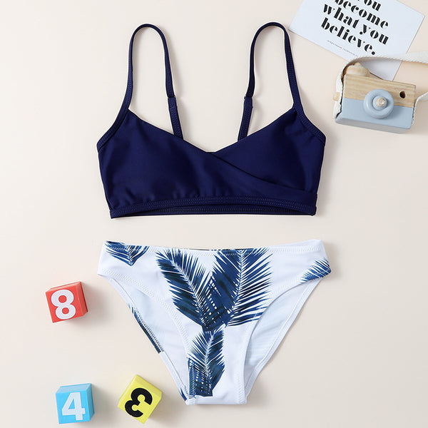 Swimwear Leaf Print Split Fashion Children